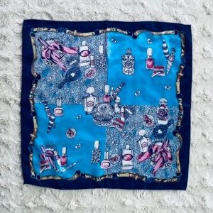 Blue Square Satin Scarf